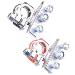 2 Pcs Scorpio 3 Bolts Clamp Battery terminal clamp plus pole double ring screw cap for Mahindra Scorpio battery terminal image 2