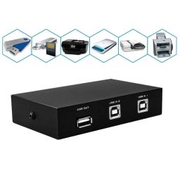 KraijjaRetail 2 Ports USB Switch for PC Sharing Switch Hub Box, Printer Splitter for Two Computers Sharing 1 Scanner Printers Projector Camera and Keyboard image 4