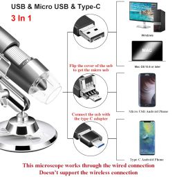 Microware Digital Microscope, USB 2.0 Digital Microscope HD Electronic Microscope 1000x Magnification Microscope, 3 in 1 Micro Interface Camera Magnifier image 1