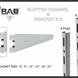 RAB Shelf Brackets Stainless Steel Fix Plate (Code:- Self 1206 LTB, Size:- 14", MATT, 1-Pair) image 2