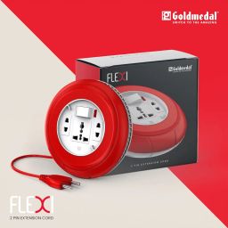Goldmedal Flexi 2 Pin Extension Cord with Universal Socket & 2 pin Sockets, Master Switch with Indicator and Heavy Duty 7.5 Meter Cable - White (Pack of 1), for Home Appliance & Office image 2