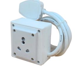 INDRICO Extension Board Heavy Duty 1 Socket 15A 16A 20A High Load Capacity 3000 Watts with 16A Big Plug PVC White (3 Meter) image 4