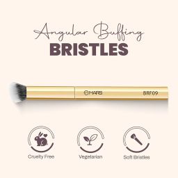 MARS Artist's Arsenal Angular Buffing Brush | Precision Contouring & Blending | Soft Synthetic Bristles | Versatile Function | Ergonomic Handle for Effortless Application | Luxe Packaging (Golden) image 4