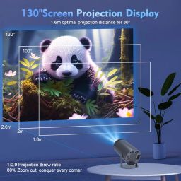 Magcubic 4K Wifi6 And Bt 5.0 Portable Projector With Built-In Android 11.0 Operating System Pre-Installation,130 Inch Smart Projector With 360 Degree Rotation,White image 4