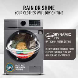Panasonic 7 kg 5 Star Inverter Fully Automatic Front Loading Washing Machine with Built-In Heater (NA-147MH2L01, Dark Silver, 2024 Model) image 1
