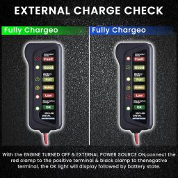 ZIBUYU® Digital Battery Tester Alternator for Vehicles with 6 LED Lights Display Battery, 12V Car Battery Alternator Tester Digital Analyzer Alternator Charging Indicates Condition for Car Motorcycle image 5