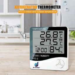 Dr Yonimed HTC-2 Digital Hygrometer with Accurate Temperature Indicator Digital Room Thermometer Humidity Meter With Sensor Cable LCD Digital Clock Monitor for Indoor & Outdoor (White) image 3
