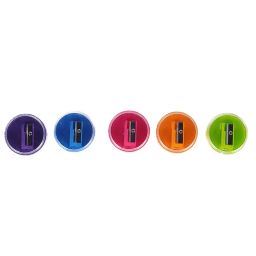 Apsara Tidy Top Sharpener | Round Shape | Mess-Free | Transparent Lid | Comfortable Grip for Easy Holding | Smooth Sharpening | Attractive Colours | Rust Free | Pack of 20 Sharpeners image 1