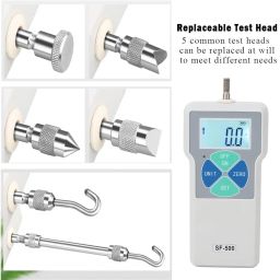 Force Gauge SF-500 LCD Screen Portable Push-Pull Tester Meter Digital Sensor 500N 100-240V Overload Protection (Indian Plug) image 4