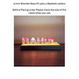 DIY Wooden Stand/Base with Warm White LED Light for Making DIY Custom Name Lamp for Resin Art (9" Inch) image 5
