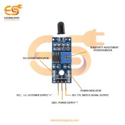 Electronic Spices Flame Sensor Module Detector Smartsense For Temperature Detecting for Electronic school science Projects (Flame Sensor) image 3