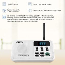 Wuloo Intercoms Wireless for Home 1 Mile Range 22 Channel 100 Digital Code Display Screen(White, Only 1 Unit for Expandable The Original intercom System, CAN NOT Work Without Other Units) image 1
