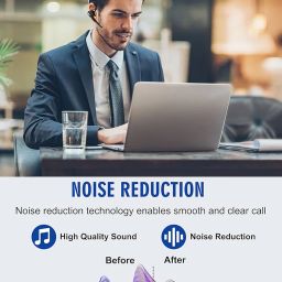 Bluetooth Headset V5.1,Wireless Headset With Battery Display Charging Case,Bluetooth Earpiece With Noise Canceling Mic For Driving,Office And Business,For Cell Phone And Pc-In Ear image 3
