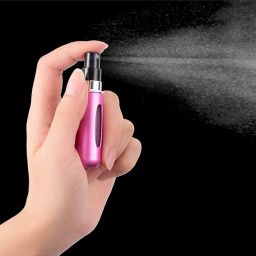 Dhanuom Small bottle converter Bottom Refill and Scent Pump Case Portable 5ml Mini Refillable Perfume Empty Spray Bottle for Traveling and (1Pcs) (Multicolor) image 4