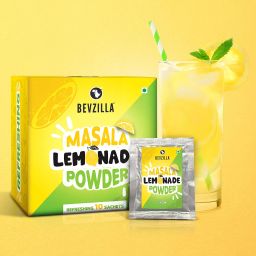 Bevzilla Masala Lemonade Infused with Vitamin C | Handcrafted Instant Drink Premix | Refreshing Lemon Summer Drink | Makes Upto 50 Glasses|25*10 Sachets | Easy to Carry image 2