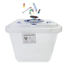 iogue Sharp Containers | Bio-hazard | Bio-Medical Sharps Container Puncture Proof Box (1.5 | 3.5 | 5.5 Liters) (1.5, Square, 1, IO-75) Only sharp container image 2