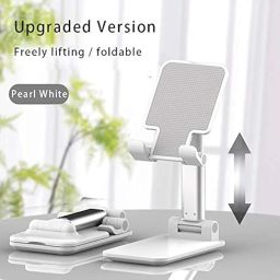 Dyazo Telescopic Multi Angle Adjustable and Foldable Mobile Phone Tabletop Stand, Anti Slip and Scratch Resistant, Compatible for Samsung Galaxy, MI, Vivo, iPhone, Oppo and All Mobile Phones- White image 3