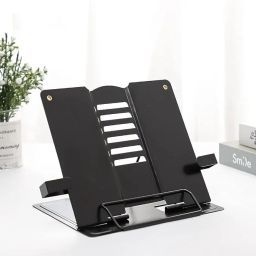 FRENYEAR Metal Book Stand Holder | Book Stand for Reading Book Holder Adjustable Book Holder Use for Student,Reading at Home,Lectures and Presentations,Music Stand (Black) image 1