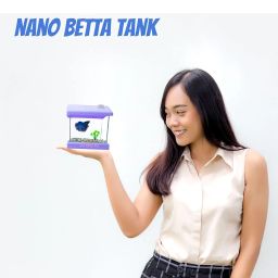 VAYINATO® Transparent Acyrlic Betta Fish Tank with Mini Plastic Plants - Random Color (Home Model) Easy to Clean and Maintain | Mini Portable Betta Fish Tank (Maximum 500ML Capacity) image 4