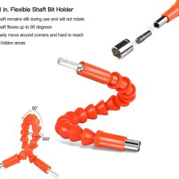 AASONS Flexible Drill Bit Extension Kit, Flexible Soft Shaft Extension Screwdriver Bits & Sockets Universal Nut Electric Drill Bit Power Hand Repair DIY Tools Accessories (21 Pieces Set), Black image 2