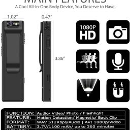 MSTECH Ultra HD 1080p Spy Camera with Indoor Outdoor Audio and Video Recording Upto 5 Hours Battey Backup Secret Pocket Body Hidden Portable Recorder for Home,Office Security (Non WiFi Camera) image 2