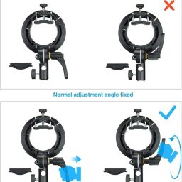 Godox S2 Speedlite S-Type Bracket Bowens Mount Flash Holder for Godox V1 AD200Pro AD400Pro AD200 and other Flashes, Precise Tilt Control, Large Handle, Integrated Umbrella Mount with Pergear Diffusers image 1