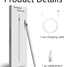 Stylus Pen for Android Tablet, Stylus Pencil for iPad Tablets, Universal Capacitive Stylus with Precision Tip Includes Charging Cable Compatible for Professional Use Stylus Pen Practical Stylus Pencil image 1