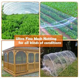 Mosquito Netting - Bug Insect Bird Net Barrier - Mesh Netting White - 6.5 ft x 15 ft (NEW-DIV-067) image 5