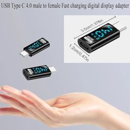 USB C LED Power Display Extender Adapter,140W Short Dock Cable Extension Type-C 8K@60Hz PD3.1,USB-C Male to Female Thunderbolt QC & 40Gbps Data Transfer for Devices image 5