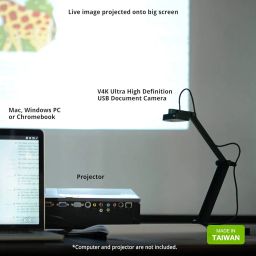 IPEVO V4K Ultra High Definition 8MP USB Document Camera — Mac OS, Windows, Chromebook Compatible for Live Demo, Web Conferencing, Distance Learning, Remote Teaching image 5