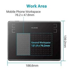 Huion H430P OSU Graphics Drawing Tablet with Battery-Free Stylus 4.8x3 inch Working Area 4 Press Keys Support Work from Home Distance Education Compatible with Android Linux Windows and Mac image 1