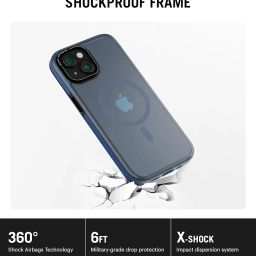 DailyObjects Polycarbonate Case For iPhone 13 Compatible With Mag-Safe Wireless Charging,Blue Nimbus Slim Shockproof Back Cover image 5