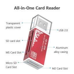 JTP-137 Micro SD Card Reader, 4-in-1 SD Card Reader to USB Adapter, Memory Card Reader for MS Duo/Pro, M2 Card, SDXC, SDHC, MMC, RS-MMC, Micro SDXC, Micro SDHC and TF Card image 5