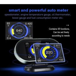 XPR3SS KW206 Automobile 2in1 OBD2 Scanner & Auto On-board Computer Guage with Digital display OBDII Scanner Fuel Consumption Water Temperature Gauge Speedometer HUD image 5