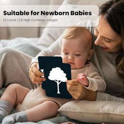 The Curious Bees - High Contrast New Born Anti-Glare Cards | 24 Objects for Visual Stimulation, Cognitive & Sensory Development of 0-6 Month Old Infants image 4