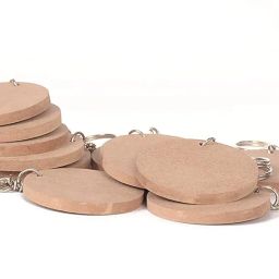MDF Key Chains Wood Sheet Craft - MDF Plain Circle-Shaped Key Chains for Painting Wooden Sheet Craft - Set of 20-2 in X 2 in for Decoupage MDF Plains, Resin Art Work & Decoration (Round) image 2