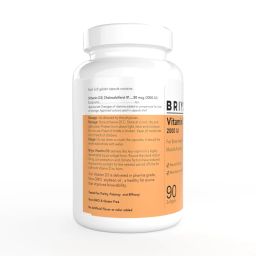 Briyo Vitamin D3 2000 IU - 90 Softgels - For Bone Health, Muscle Function and Immune Support Healthy Bone Function Strong Muscles Boost Immune System for Men/Women image 2
