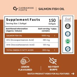 Carbamide Forte Salmon Fish Oil Omega 3 Capsule 1000 mg for Adults -Softgel Capsules 150 Count image 1