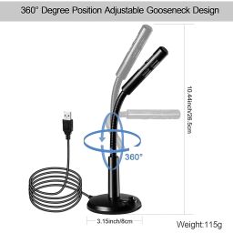COOLCOLD USB Microphone for Noise Cancelling Windows and Mac, Professional PC Microphone Computer, Laptop, Desktop and Notebook, Plug and Play Mic (Black) image 3