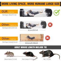 Big Rat Trap cage for Mouse - No Kill Reusable Catch and Release Smart Catcher for Home (1) image 2