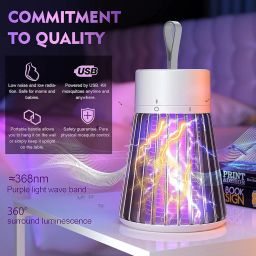 Mosquito Lamp USB Powered Killer for Home Working Purely in Physical Eco Friendly Electronic Led Mosquito Eradication Technique to Kill Mosquito Completely (Mosqito Killer Lamp, White) image 3
