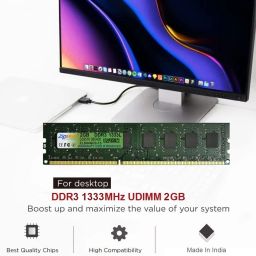 Zipmem 2GB DDR3 RAM |Desktop RAM 1333MHz |CL-9 (Memory | U-DIMM | Long-DIMM | PC3-10600 (2Rx8 Dual Rank | Made in India| -3 Year Warranty image 1