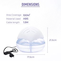 Aromahpure Air Revitalizer|1800ml | White | Air Humidifier with Built-in Blue LED Light & Wide Coverage Area Upto 100 ml Improves air Quality, Room Moisture, neutralize Perfect for Home & Office image 1