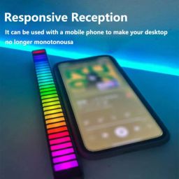 40- Bit Pickup Rhythm Light Music Level Indicator RGB Colorful Sound Control Voice Activated Light Music Ambient LED Lamp Bar for Desktop Car TV (Multicolour Pack of 2) image 5