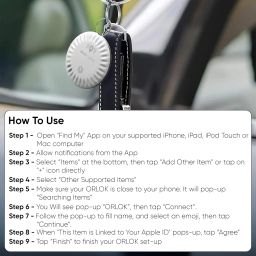 Vaku Luxos® ORLOK Tag Air GPS Tracker Smart Tag Item Finder Keychain Worldwide Tracking for Kids, Luggage, Pets Compatible with Apple Find My App MFi Certified with Replaceable Battery (Pack of 2) image 5