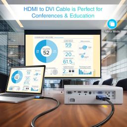 BlueRigger HDMI to DVI Cable (6FT, High-Speed, Bi-Directional Adapter Male to Male, DVI-D 24+1, 1080p, Aluminum Shell) - Compatible with Raspberry Pi, Roku, Xbox One, PS5/PS4/PS3, Graphics Card image 5
