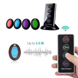 Key Finder Wireless Bluetooth Tracker - Locator Tags Key RF Locator Item Anti-Lost Tag Alarm Reminder, 1 RF Transmitter 4 Receivers, Remote Control for Finding Pet, Wallet and Keys image 3