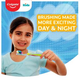 Colgate Kids Batman Manual Toothbrush, Extra-soft Bristles and Built-in Tongue Cleaner, Compact Head and Non-Slip Handle (Pack of 3) image 1