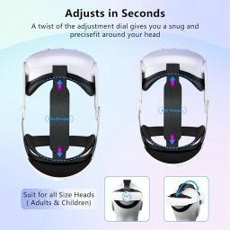 Saqico Head Strap for Meta Quest 3,Comfort Adjustable Elite Strap Replacement for Oculus Quest 3 Reduce Pressure,Soft Cushion VR Headset Accessories For Longer immersion in Virtual Reality Video Games image 3
