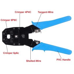 KraijjaRetail Rj45 Rj11 RJ12 UTP Cat5E/Cat6 LAN Cutter 4P4C 4P2C Crimping Tool with Network Lan Cable Tester Combo Set image 2